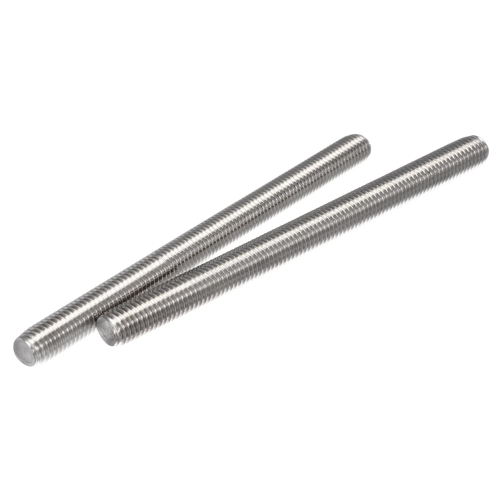 sourcing map 2Pcs M12 x 150mm Fully Threaded Rod 304 Stainless Steel Right Hand Threads