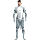 Animal Full Bodysuit for Men Muscle Spandex Jumpsuit Furry Costume with Big Tail for Adult Cosplay Halloween Party