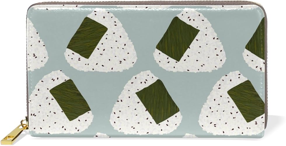 Amazon Aomoki 財布 長財布 レディース 本革 大容量 ラウンドファスナー 通勤 通学 おにぎり 黒 白 和風 食べ物 財布