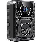 CAMMHD F6 256GB 4K Body Camera, Work 12-14Hrs and Ultra Night Vision, Waterproof Body Cameras with Audio and Video Recording 