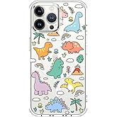 MOSNOVO Case for iPhone 13 Pro Max, [Compatible with Magsafe] [Buffertech 6.6ft Military-Grade Drop Protection] [Anti Peel Off Tech] Clear Phone Case Design - Dinosaur Land