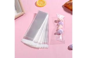 100Pcs Clear Self Sealing Long Candy Treat Bags 5x20CM Pretzel Rod Bags Resealable Bag For Packaging Candy Gifts Favors