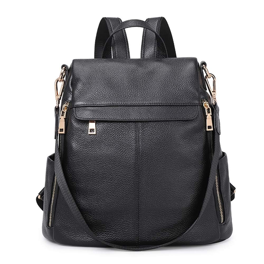 Kattee Women Real Leather Backpack Purse Anti-Theft Rucksack Fashion Shoulder School Bag Fits 11 inches Tablet