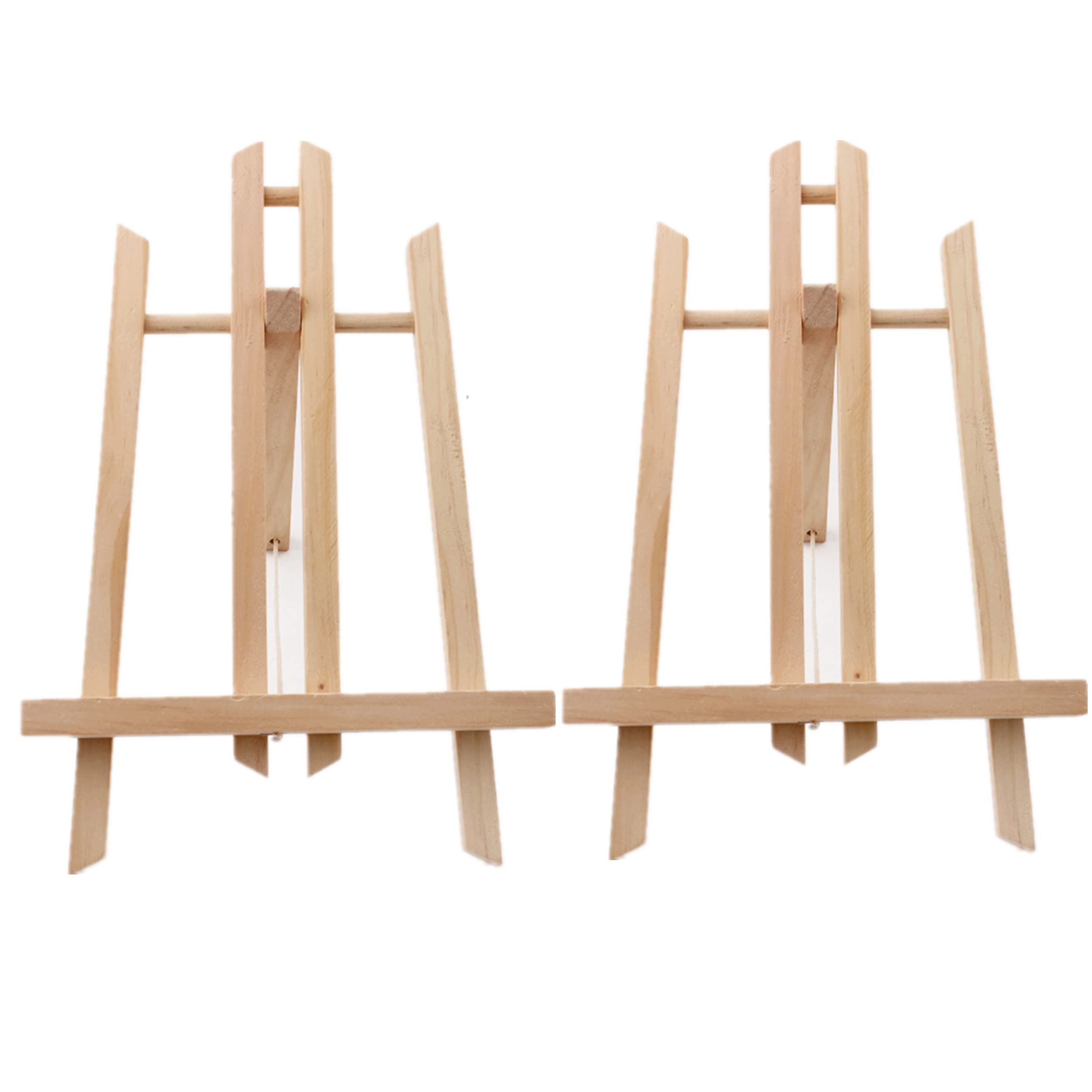 2 Pack Wooden Tabletop Art Display Easels, Small Painting Easel 30cm, Desktop Holder Stand for Displaying Canvas Paintings,Drawing, Weddings, Arts & Crafts
