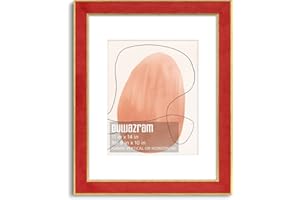 euwazram Suede 11x14 Frame - Single Frame, Elegant Red 11 x 14 Poster Frame with Mat for 8x10, 11x14 Picture Frames for Artwork, Puzzles, Photos, and Movie Posters