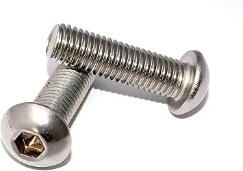 M6 x 50 mm Linsenkopfschrauben mit Innensechskant - ISO 7380 Linsenkopf Schrauben mit Flachkopf 10 St/&uuml;ck Eisenwaren2000 Gewindeschrauben Edelstahl A2 V2A rostfrei