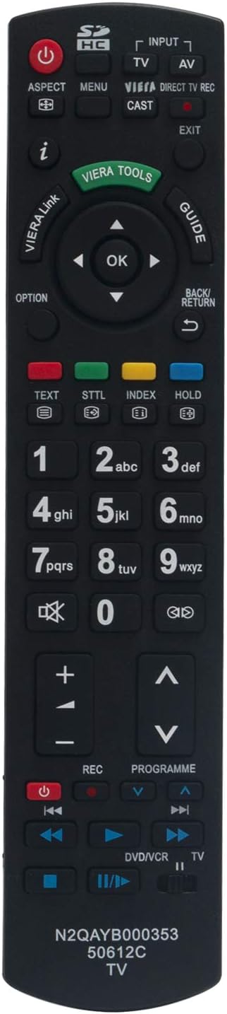 VINABTY N2QAYB000353 Replaced Remote Control fit for Panasonic TV TX-L37U2E TX-L37U3B TX-L37U3E TX-L42E3B TX-L42E3E TX-L42S20E TX-L42U2B TX-L42U2E TX-L42U2L TX-L42U3B TX-L42U3E TX-LF32S20 TX-LF37S20