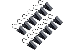 JANYUN 30 Pack Small Heavy-Duty Hook Clip Set Metal Curtain Hangers Clips for Clip Photo Home Decoration Art Craft Display - Black