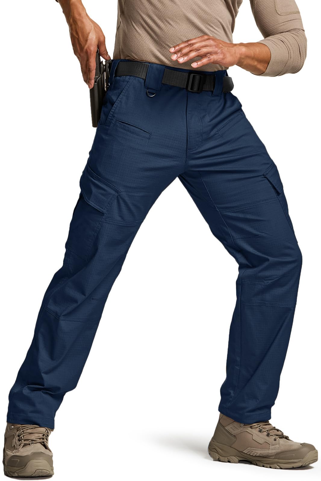 CQR Men's Flex Ripstop Tactical Pants, Water Resistant Stretch Cargo Pants, Lightweight EDC Hiking Work Pants, Dura Flex Midnight Blue, 30W x 32L Image CQR Men's Flex Ripstop Tactical Pants, Water Resistant Stretch Cargo Pants, Lightweight EDC Hiking Work Pants, Dura Flex Midnight Blue, 30W x 32L Image