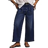 Eytino Plus Size Jeans for Women High Waisted Wide Leg Jeans Trendy Baggy Loose Stretchy Denim Pants with Pockets(1X-5X)