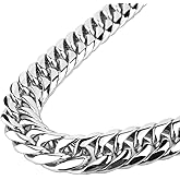 GZMZC Cuban Link Chain Necklace or Bracelet 9/11/13/16/19/21mm High Polished Stainless Steel Curb Chain for Men Boys Party Street Wear Hip Hop Miami Cuban Chains 7-30inches