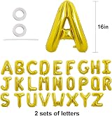 TONIFUL 16 Inch Gold Letter Balloons A-Z Set 52 Pieces Custom Phrase DIY view 2