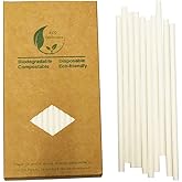 Pure White Paper Drinking Straws, 7.75", Pack of 100 Disposable Solid White Straw Perfect for A Dream Wedding Party Cocktail Suppliers