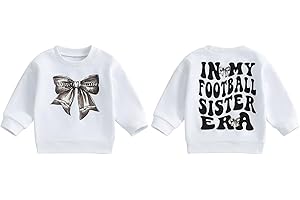Kavousa Toddler Girl Football Outfit Baby Girl Football Shirt Crewneck Sweatshirt Game Day Top Fall Winter Spring Clothes