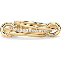 PAVOI 14K Gold Plated Interlocked Stackable Rings for Women