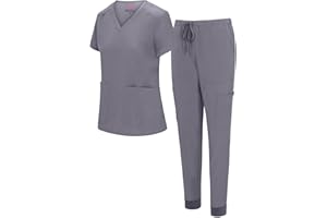 Natural Uniforms Womens Essential Cool Stretch Jogger Scrub Set with Regular and Petite Sizes