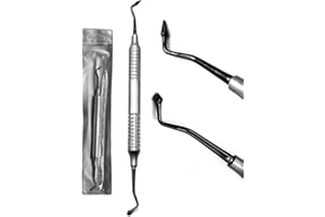 MuskalMed Dental Composite Posterior Burnisher Filling Instrument Duckhead for Posterior Placing, Packing and Contouring Composite Double Ended with Hollow Handle(Titanium Coated Black)