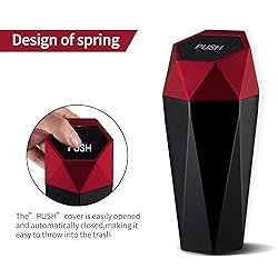 JUSTTOP Car Trash Can with Lid, Mini Diamond Design