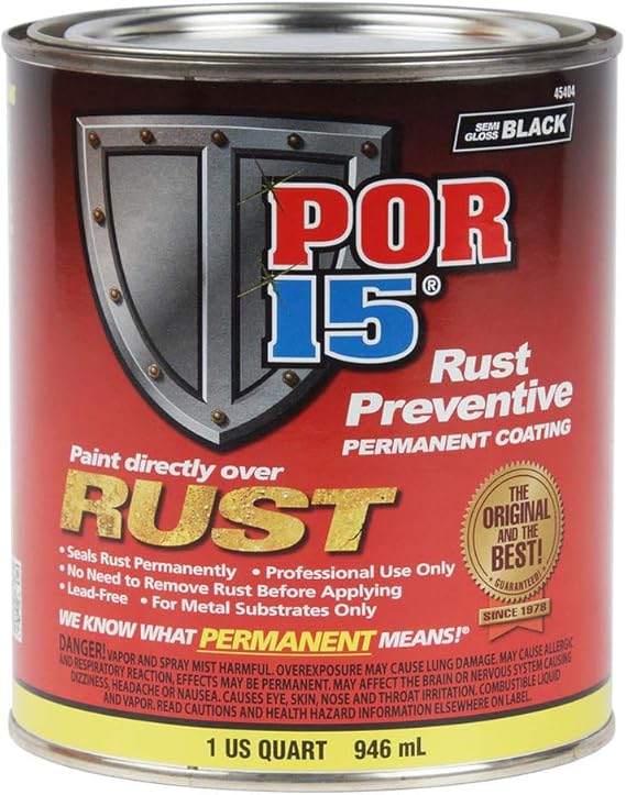 POR15 45404 Semi Gloss Black Rust Preventive Paint 1 Quart Amazon