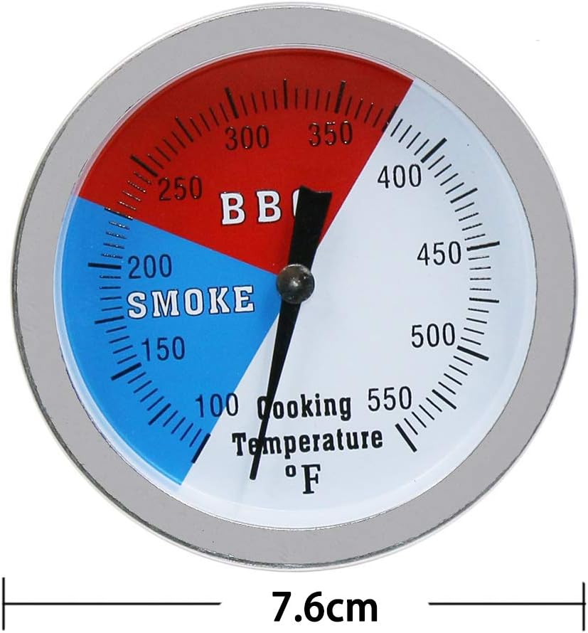 GFTIME 7.6CM Temperature Gauge for Smoker Grills, Charcoal Grill Smoker