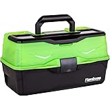 Flambeau Outdoors 6383FG 3-Tray Classic Tray Tackle Box, Portable Tackle Organizer, Frost Green/Black