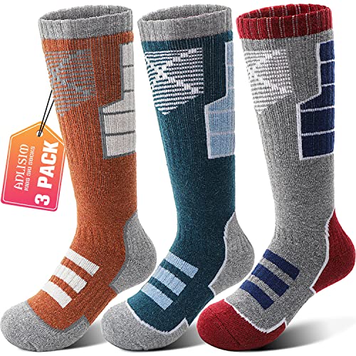 Anlisim Kids Merino Wool Ski Socks for Girls Boys Teen Thermal Winter