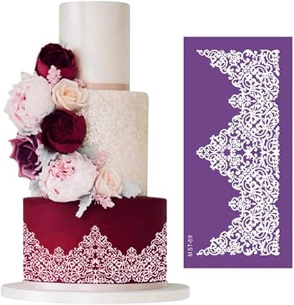 Amazon ケーキレースデコレーション型ケーキデコレーションステンシル型 ウェディングケーキメッシュステンシルケーキテンプレートスプレー 花柄 ケーキサイドモールド ウェディングケーキデコレーションステンシルベーキングツール Xiaohong その他の調理器具