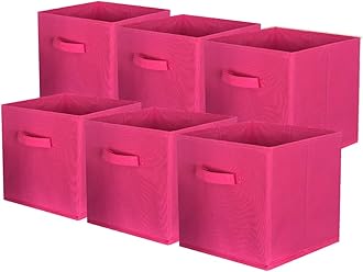 ShellKingdomShellKingdom Storage Bins, Foldable Fabric Storage Cubes And Cloth Storage Organizer Drawer For Closet And Toys Storage, 6 Pack (Fuchsia)