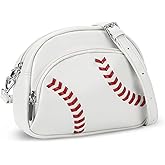 Lonfliness Leather Baseball Bag for Women Baseball Print Crossbody Bag Sport Vegan Leather Coin Purse Baseballs Party Shoulder Bags Game Essentials Must Haves for Men Girls Adult Gifts