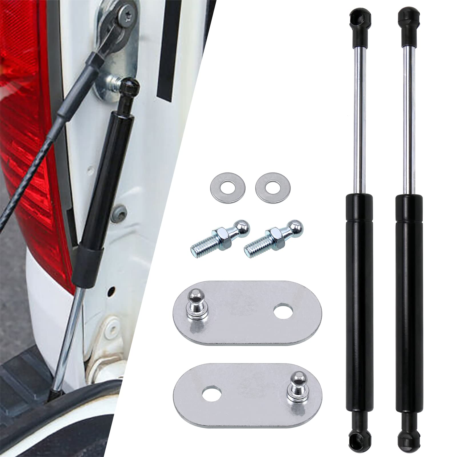 Photo 1 of Sporacingrts Laicarvor Tailgate Assist Full Compatible with Tundra XK50 2nd Generation 2007-2021 - No-Drill Installation, with Gas Dampers and Lift Support Springs (Black, Steel Material)