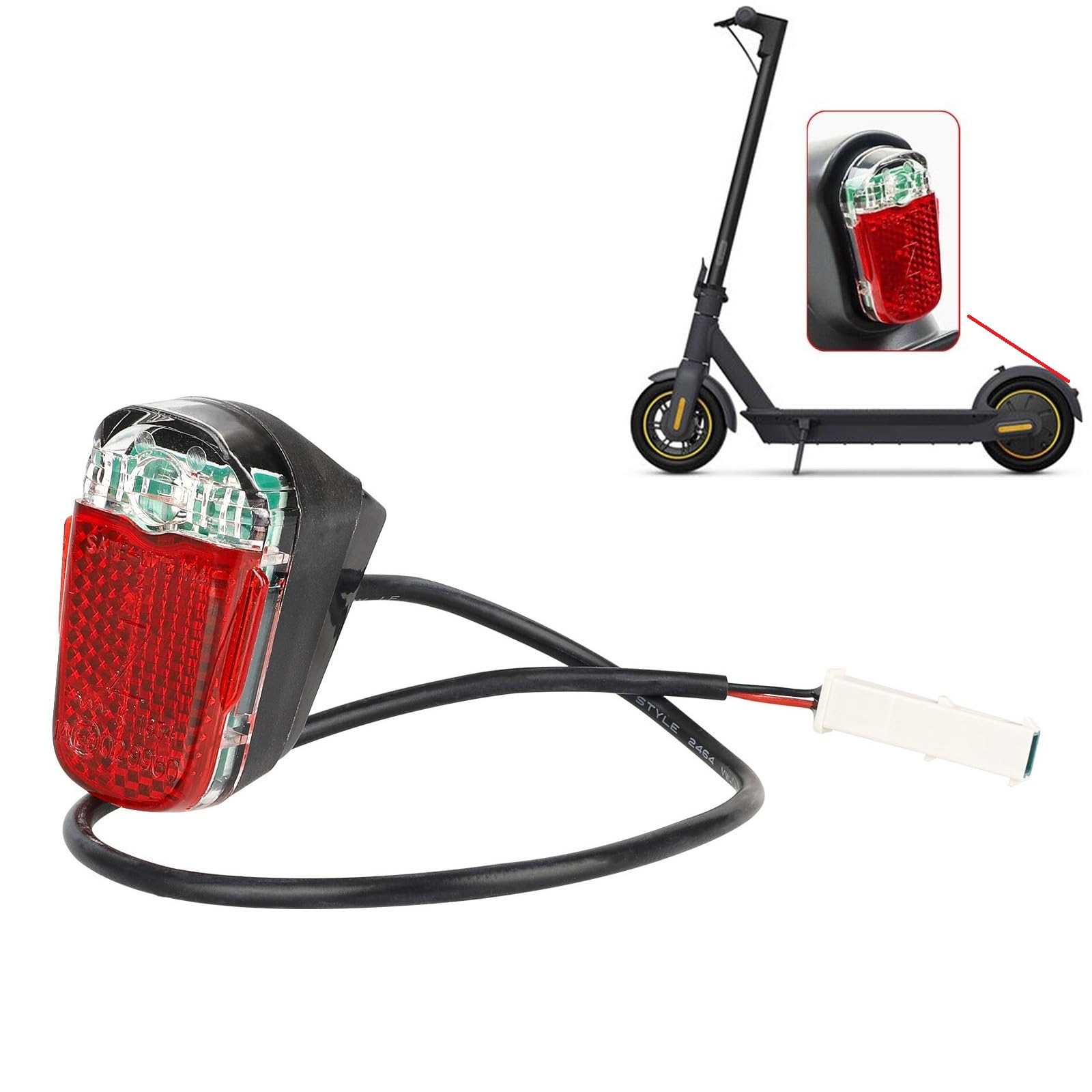 Zingking Rear light, mudguard rear light, IPX4 waterproof, red for Segway Ninebot Max G30 / G30LP / G30LE / G30LE II