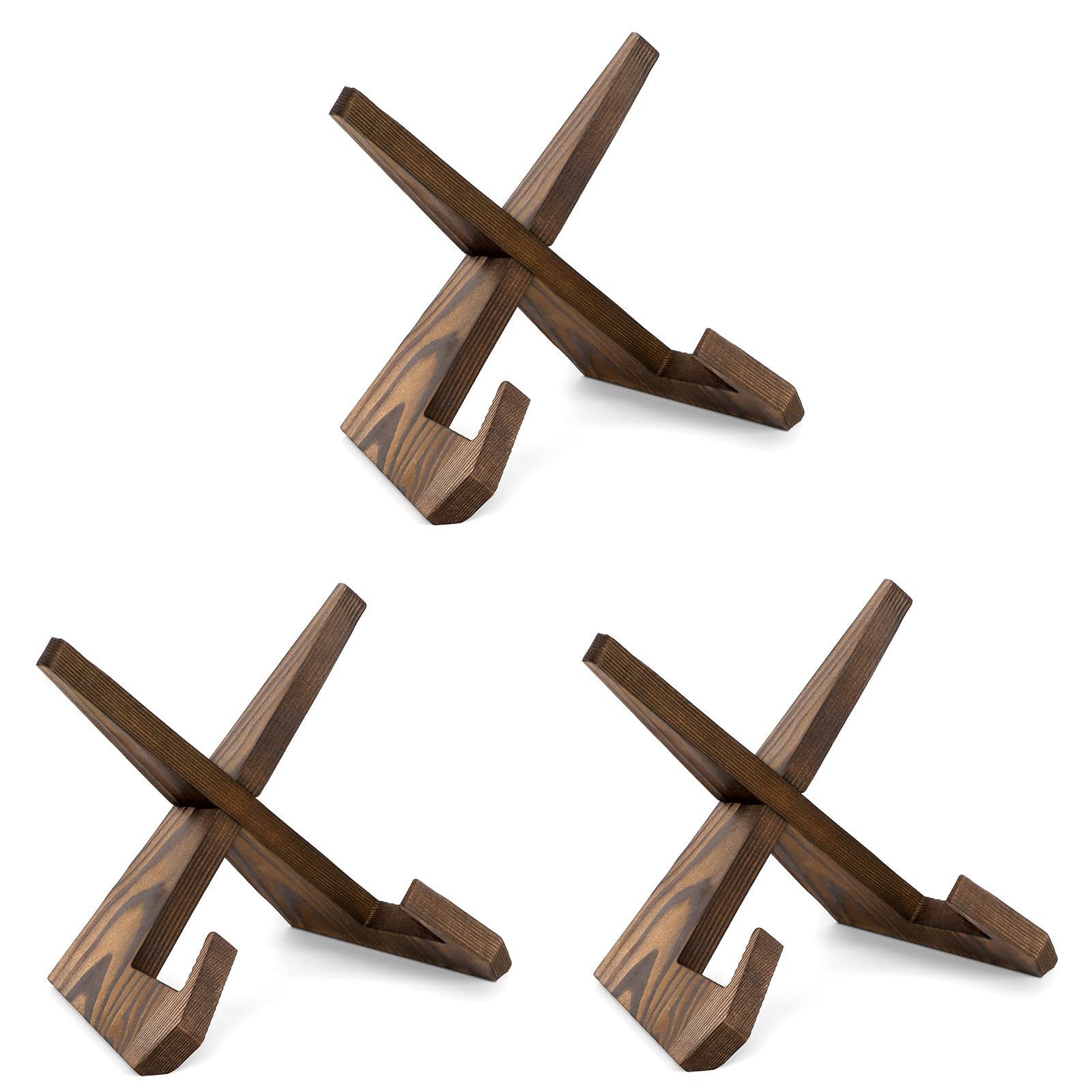 ANBOXIT Plate Stand for Display - 3 Pack 6.5 Inch Plate Holder Display Stand, Wooden Picture Frame Stand, Decorative Table Top Easels for Display