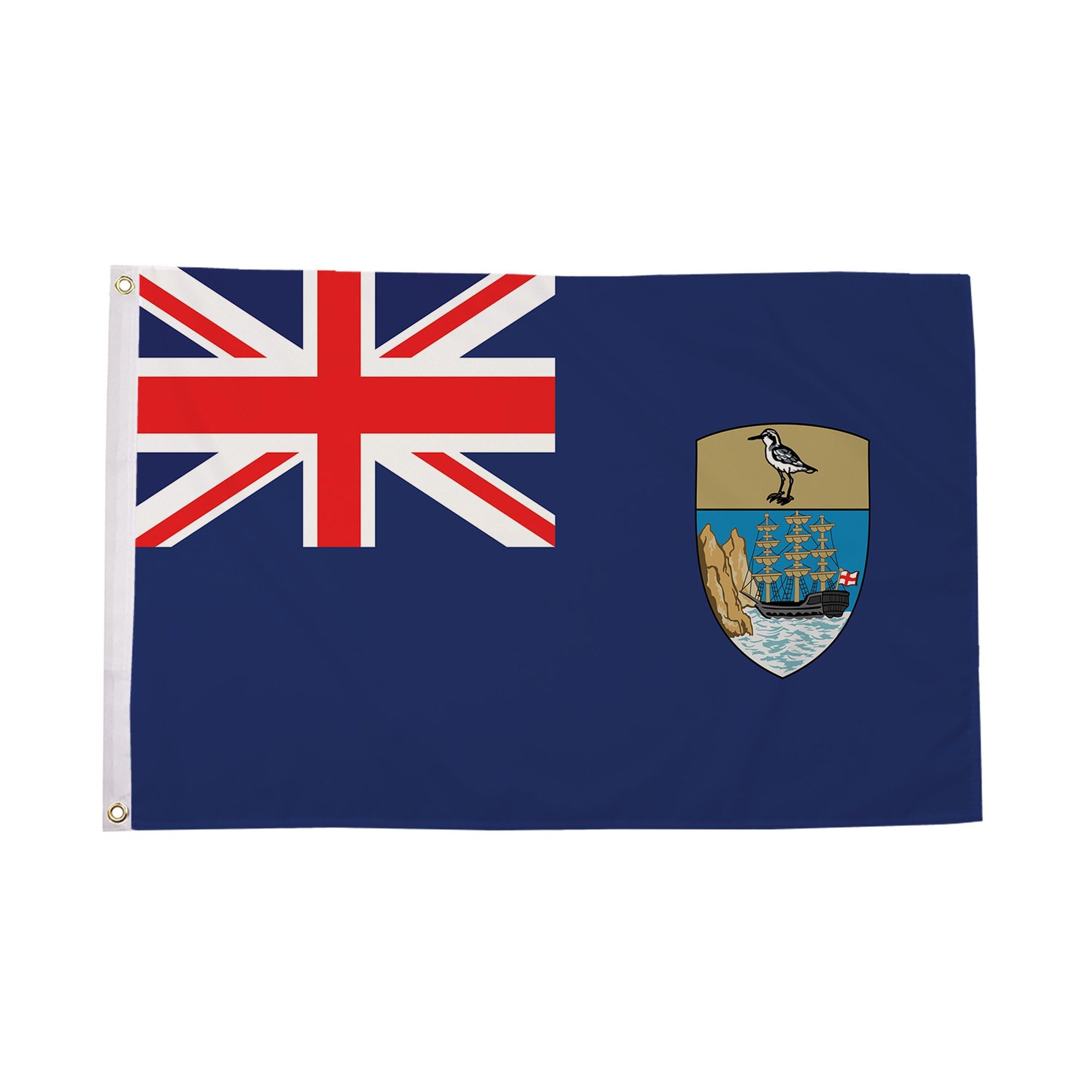 Flagtex Saint Helena Flag 5ft x 3ft British Territory Blue Ensign with Union Jack Shield Premium Quality Polyester Double Stitched Brass Grommets 150cm x 90cm Indoor Outdoor Banner Display — image 1