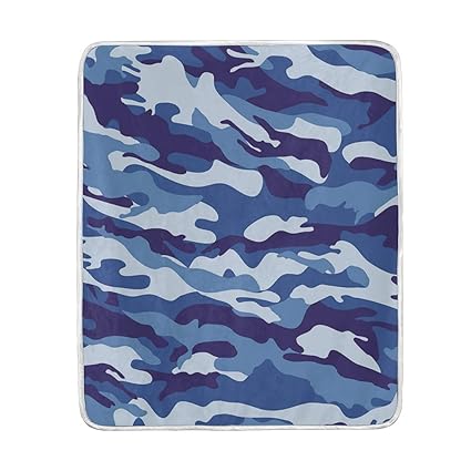 Amazon Com Ainans Throw Blanket Navy Blue Art Camouflage Soft