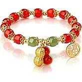 Embtrem Red Jade Bracelet Lucky Bracelets for Women Blessing Chinese Good Luck Yeah of the Horse Bracelets Money Bracelet Wealth Jewelry Birthday Gifts for Her Him
