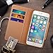 iPhone 6S Wallet Case, MAXBOOST Elegance Series iPhone Wallet Cover for iPhone 6 / 6S Protective PU Leather Card Case w/3 Card Slots + Side Pocket Flip Magnetic - Black/Brown