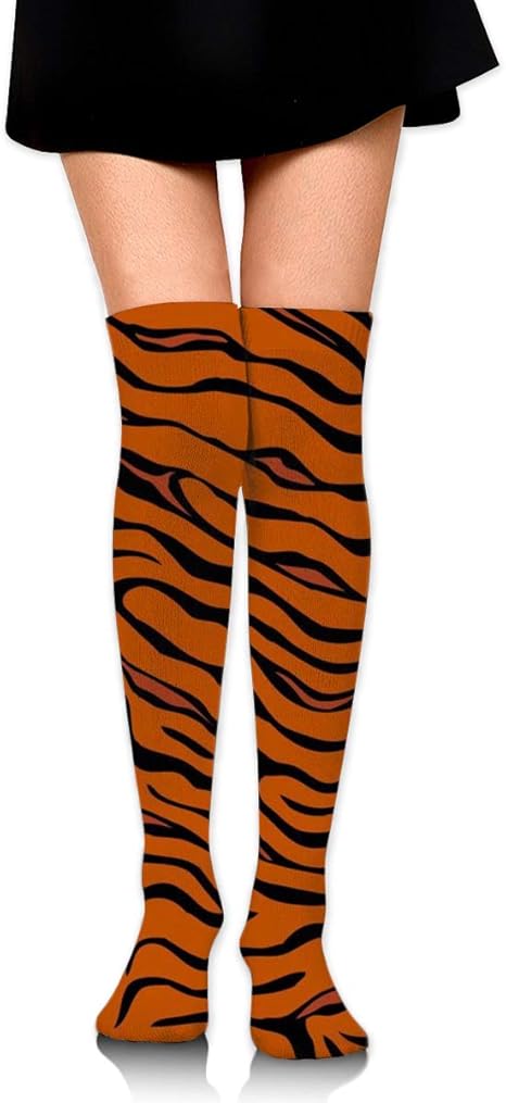 Orange and black striped knee high socks Clearance