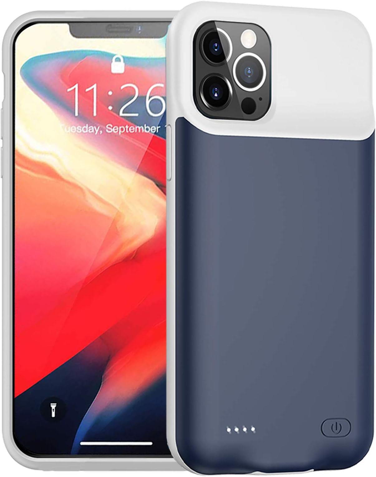 Battery Case for iPhone 12 Pro, 7000mAh Portable Charging Case Compatible with iPhone 12 Pro (6.1 inch) Rechargeable Extended Battery Charger Case (Blue)