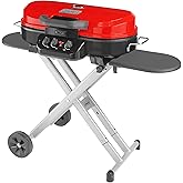 Coleman RoadTrip 285 Portable Stand-Up Propane Grill with 3 Adjustable Burners & Instastart Ignition, 20,000 BTUs of Power fo