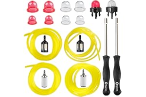 HUSWELL 4 Size 4 Feet Long Small Engine Fuel Line, 188-12 530058709 Primer Bulb, Snap in Primer Bulb Pump 188-512, ZF-1 Fuel Filter, 530095646 Fuel Filter, 21 Splined+Pac Man Carb Adjustment Tool
