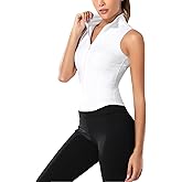Flygo Women's Full Zip Sleeveless Workout Yoga Active Jacket Vest Golf Shirts