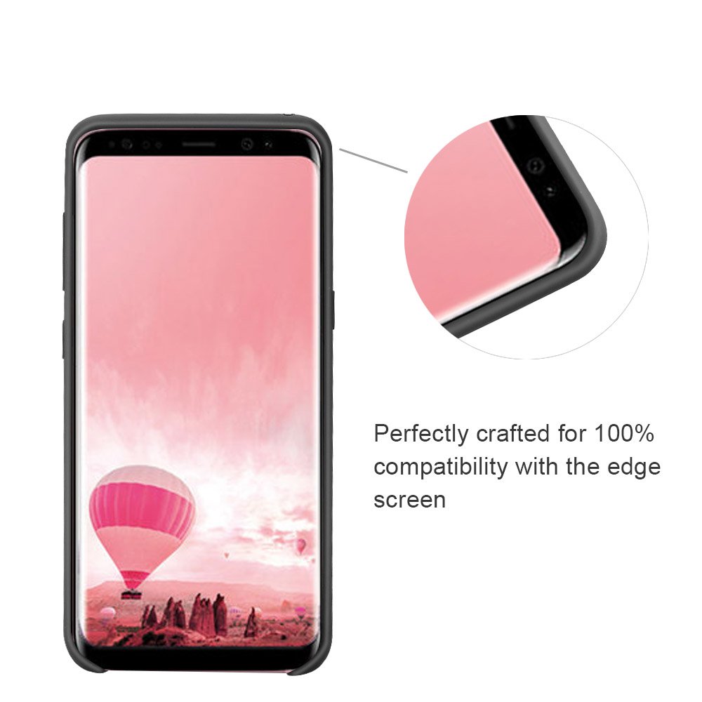 Phone Case for S8,Silicone Gel Rubber Case with Soft Microfiber Cloth Lining Cushion Protective Case for Samsung S8 (Black)