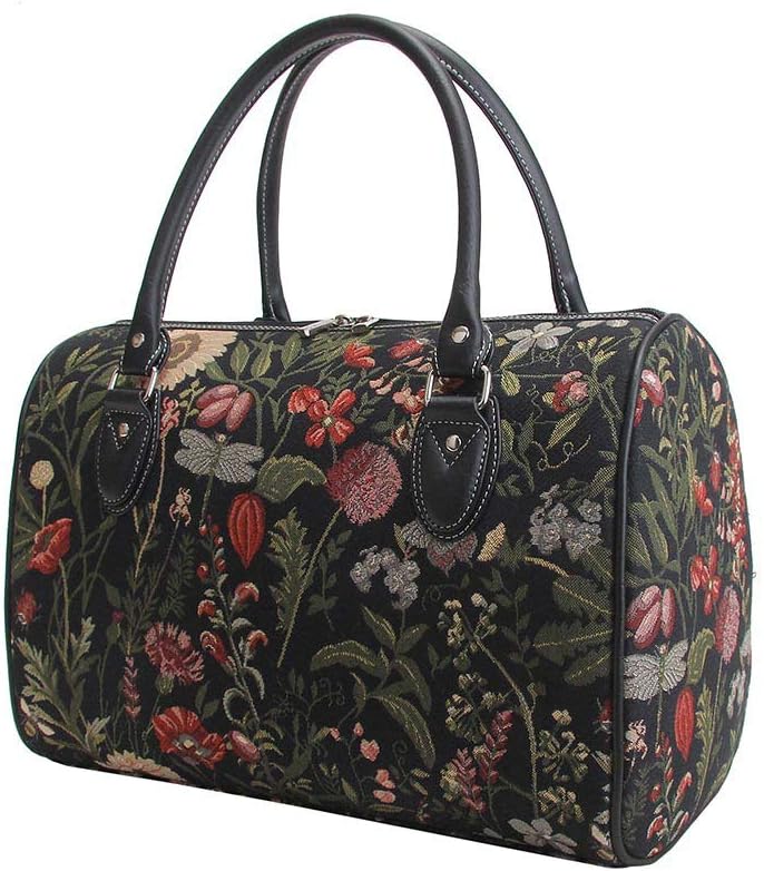 Signare Tapestry Duffle Bag Overnight Bags Weekend Bag for Women with Garden Flower and Creatures (TRAV-MGDBK) - Image 3