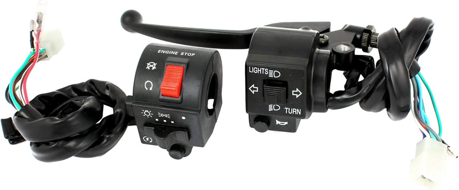 sourcingmap Motorcycle Handlebar High Low Beam Headlight Electrical Switch, Black