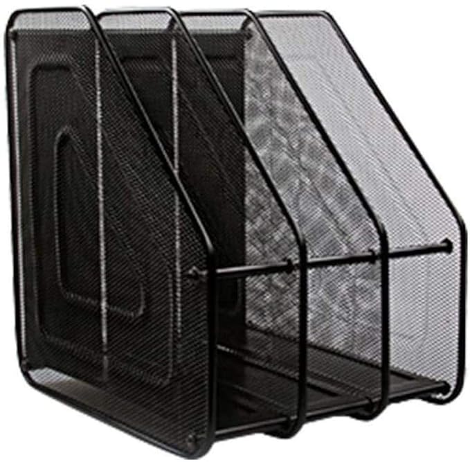 File Shelf File Storage Sections Tray Matching File Organizer Wire Mesh Black