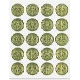 Geographics Certificate Seal 20014 - Gold Foil Permanent Certificate Seal Stickers - Set of 100