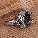 Yazilind Round Cut Big Stone Royal Rainbow Purple Cubic Zirconia CZ Silver Plated Ring Size