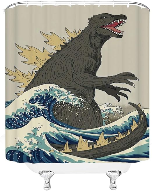 Amazon Com Qianliansheji Godzilla Shower Curtain Set Horror