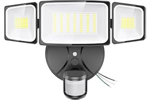 Onforu 75W LED Flood Light Motion Sensor Outdoor, 7000lm Dusk to Dawn Flood Light, Security Light with Three Head, IP65 Waterproof Exterior Floodlight, 6500k Wall Light for Entryway Stairs Yard Garage