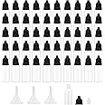 50Pcs Small Empty Squeeze Dropper Bottles Plastic Thin Tip Dropper Bottles 15ML Portable Squeezable Eye Liquid Dropper with C